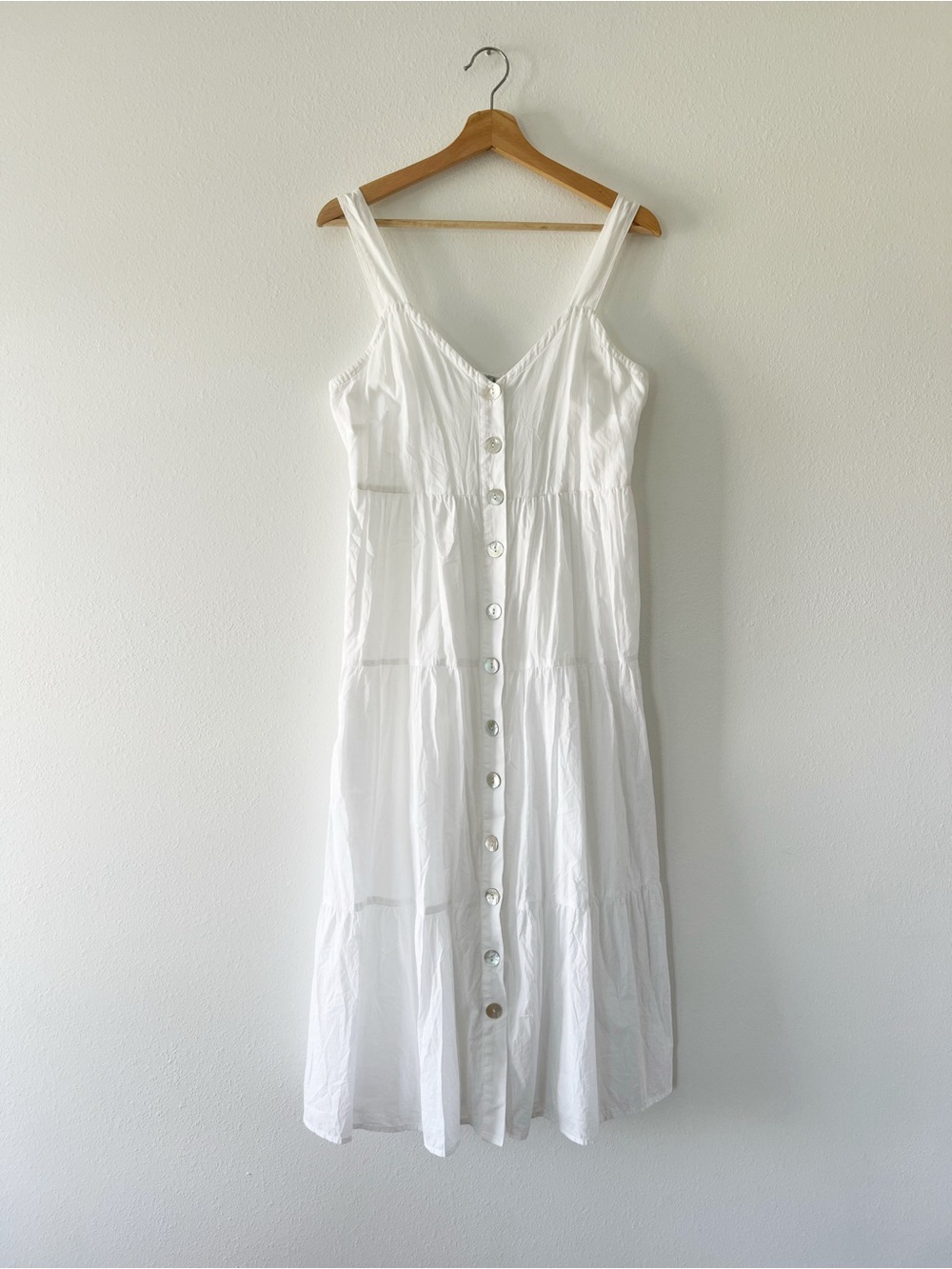 RAILS | Tiered Button Down Violet Dress in White | M - Picture 2 of 4
